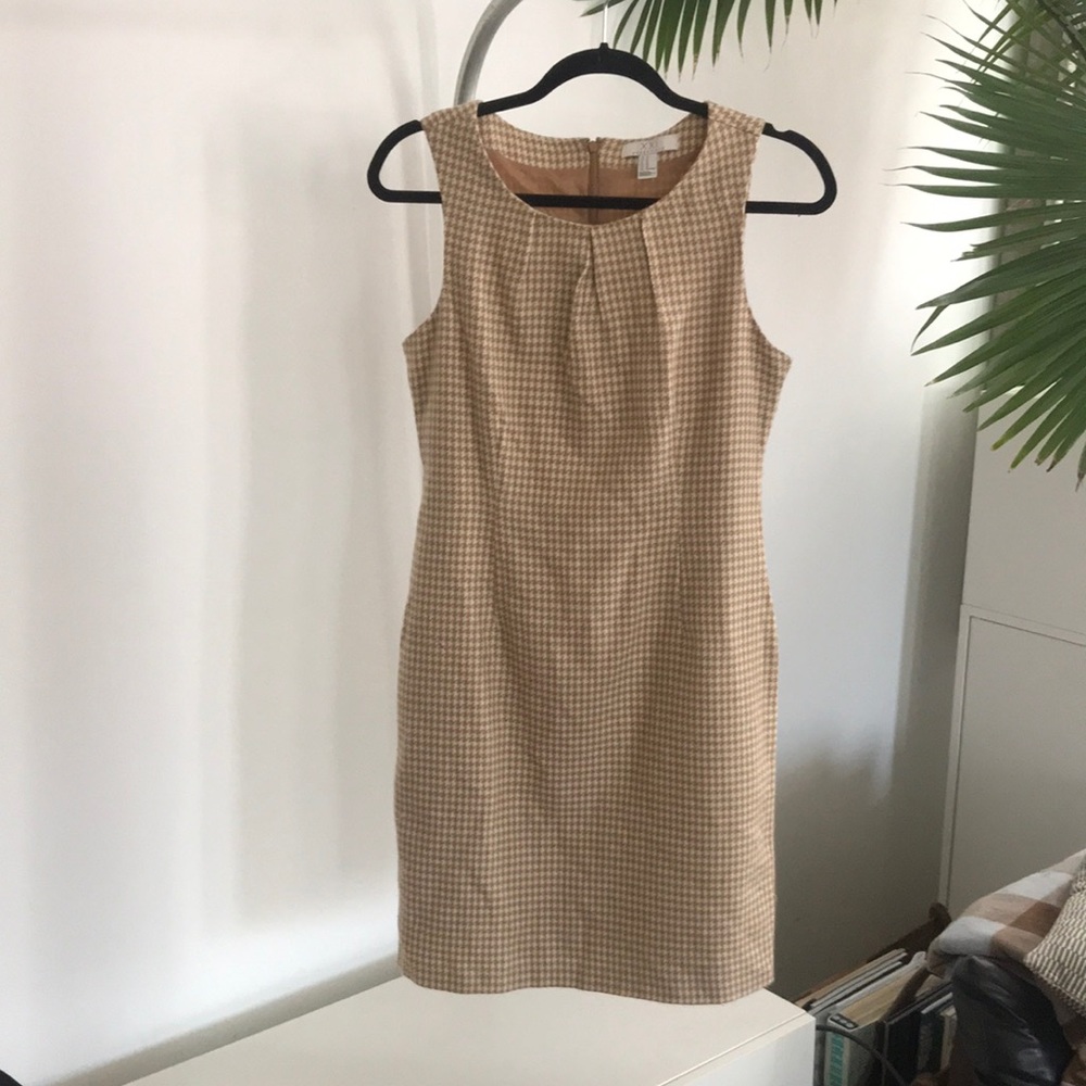 Tan Herringbone Dress